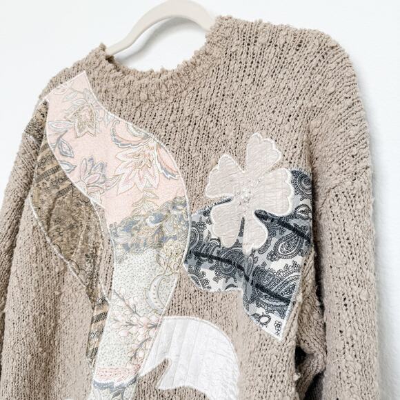 VTG Karen Scott Floral Embroidered Knit Sweater Size M Grandma Cottage 90s Retro - Picture 4 of 6